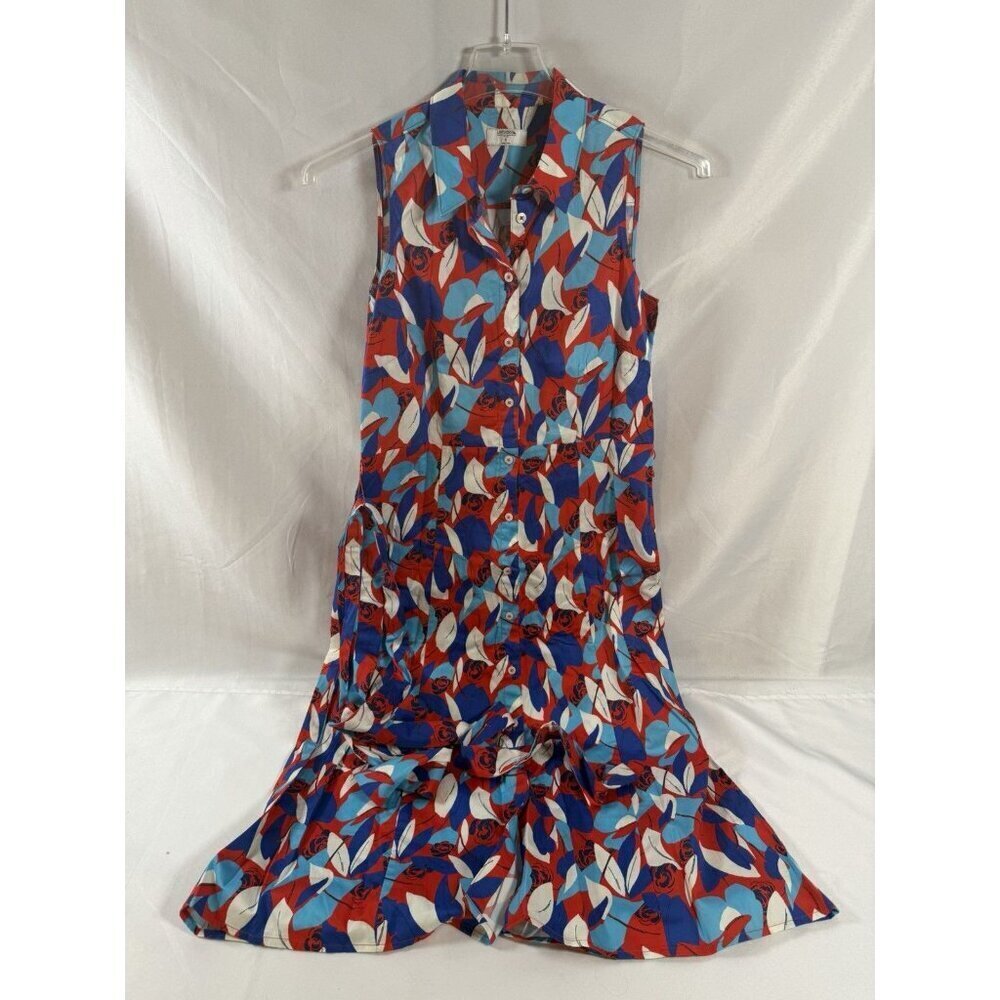 UNTUCKit Women’s Faye Floral Stretch Cotton Sleeveless Midi Shirt Dress Size 6